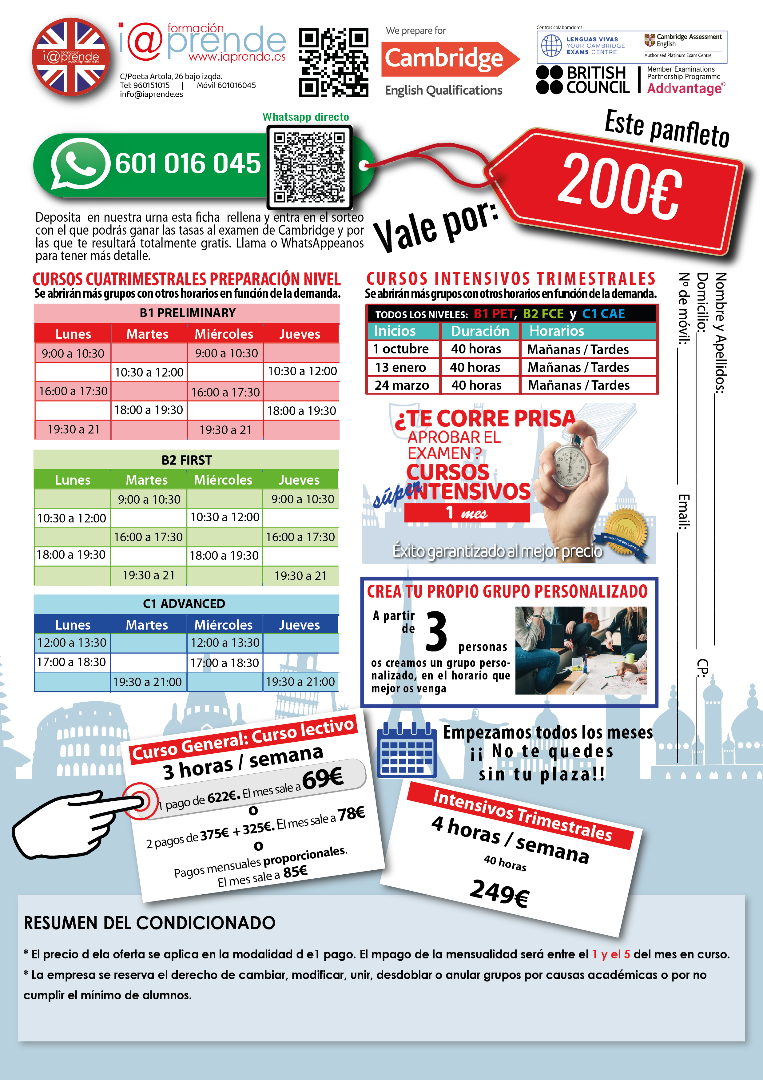 calendarios de clases de ingles por meses del curso 2024 - 25
